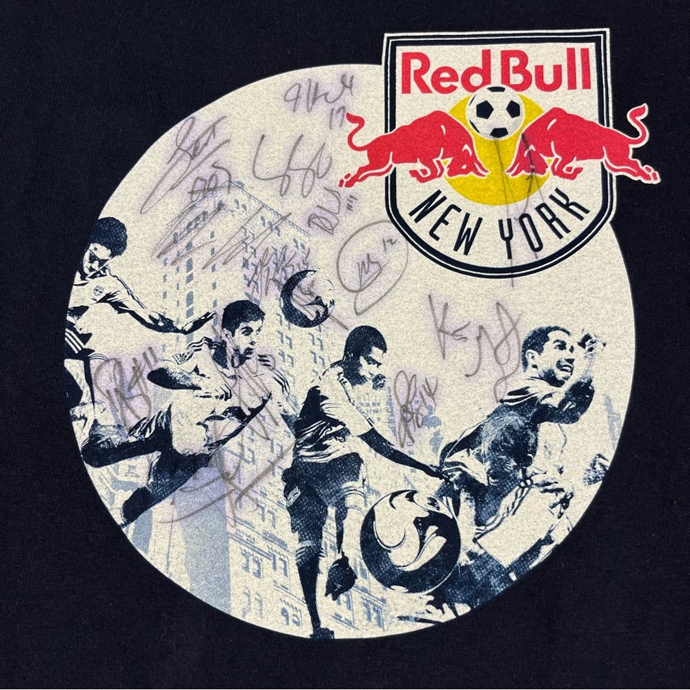 Adidas Red Bulls New York Short Sleeve T Shirt Men XL Soccer Futbol Navy Blue - Picture 5 of 7
